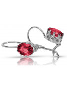 Sterling Silver 925, Ruby Vintage Earrings vec196s