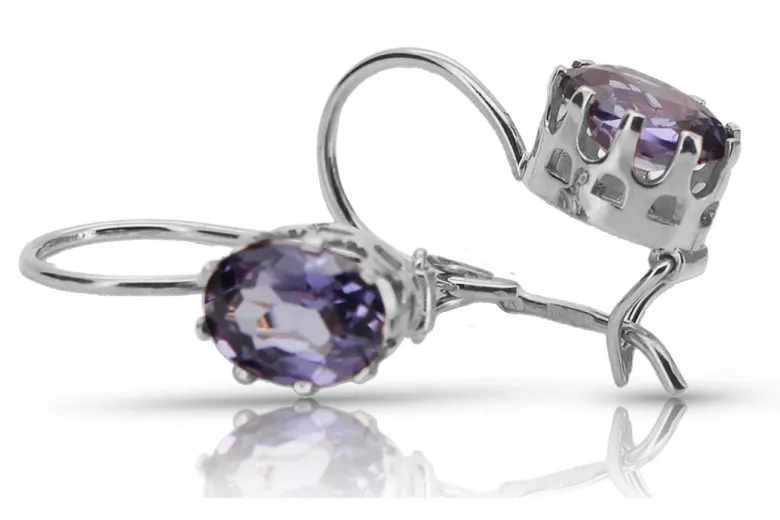 Boucles d'oreilles en argent sterling 925, Alexandrite vec196s