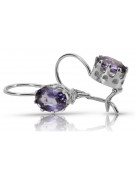 Sterling Silver 925, Alexandrite Drop Earrings vec196s