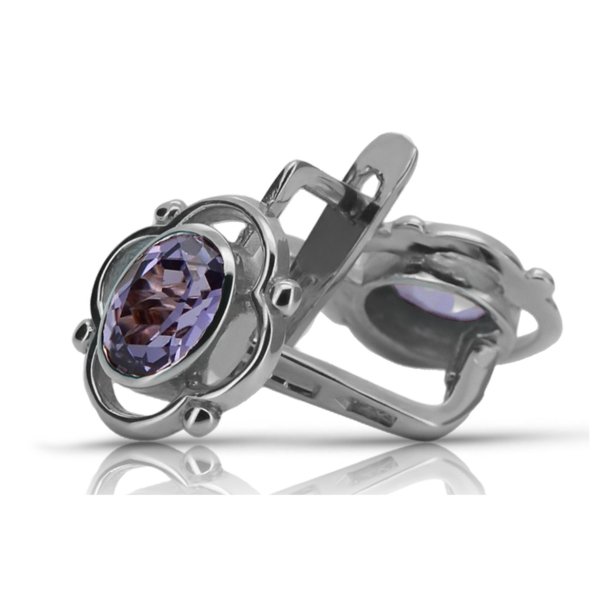 Boucles d'oreilles en argent sterling 925, Alexandrite vec033s