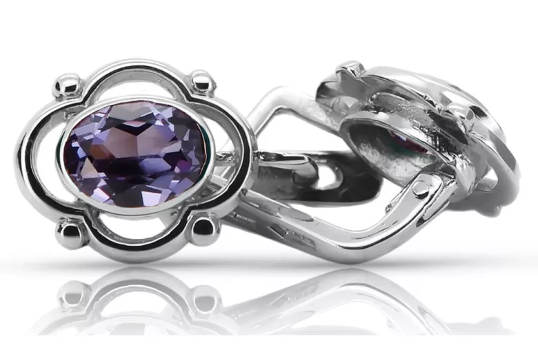 Boucles d'oreilles en argent sterling 925, Alexandrite vec033s