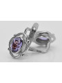 Boucles d'oreilles en argent sterling 925, Alexandrite vec033s