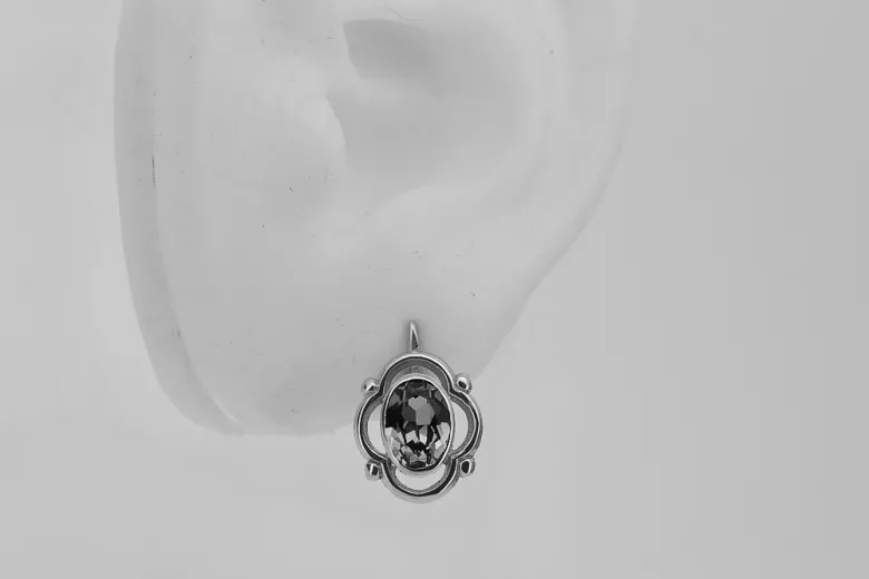 Boucles d'oreilles en argent sterling 925, Réglag vintage vec033s soviétique russe vec033s