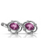 Boucles d'oreilles en argent sterling 925, Améthyste Vintage. vec033s