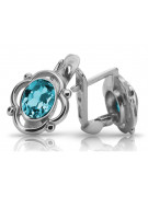 925 Sterling Silber Aquamarin Ohrringe Vintage Retro Schmuck	vec033s vec033s