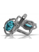 925 Sterling Silber Aquamarin Ohrringe Vintage Retro Schmuck	vec033s vec033s