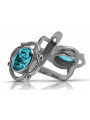 925 Sterling Silber Aquamarin Ohrringe Vintage Retro Schmuck	vec033s vec033s