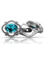 Boucles d'oreilles en argent sterling 925, Aigue-marine vec033s