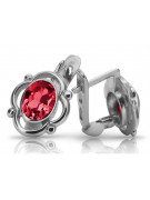 Boucles d'oreilles en argent sterling 925, Rubis. vec033s