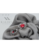 Boucles d'oreilles en argent sterling 925, Rubis. vec033s