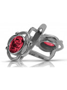 Boucles d'oreilles en argent sterling 925, Rubis. vec033s