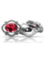 Boucles d'oreilles en argent sterling 925, Rubis. vec033s