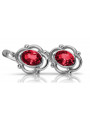 Boucles d'oreilles en argent sterling 925, Rubis. vec033s