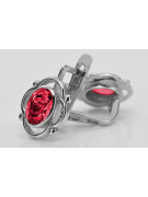 Boucles d'oreilles en argent sterling 925, Rubis. vec033s