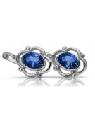 Boucles d'oreilles en argent sterling 925, Saphi vintage vec033s