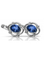 Sterling Silver 925 Sapphire Dangle Earrings vec033s