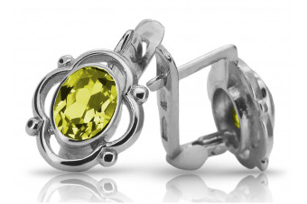 Pendientes de Plata 925 Vintage con Peridoto Amarillo vec033s