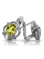 Vintage 925 Silver Citrine Earrings Sterling Silver Yellow Stone Gems vec033s