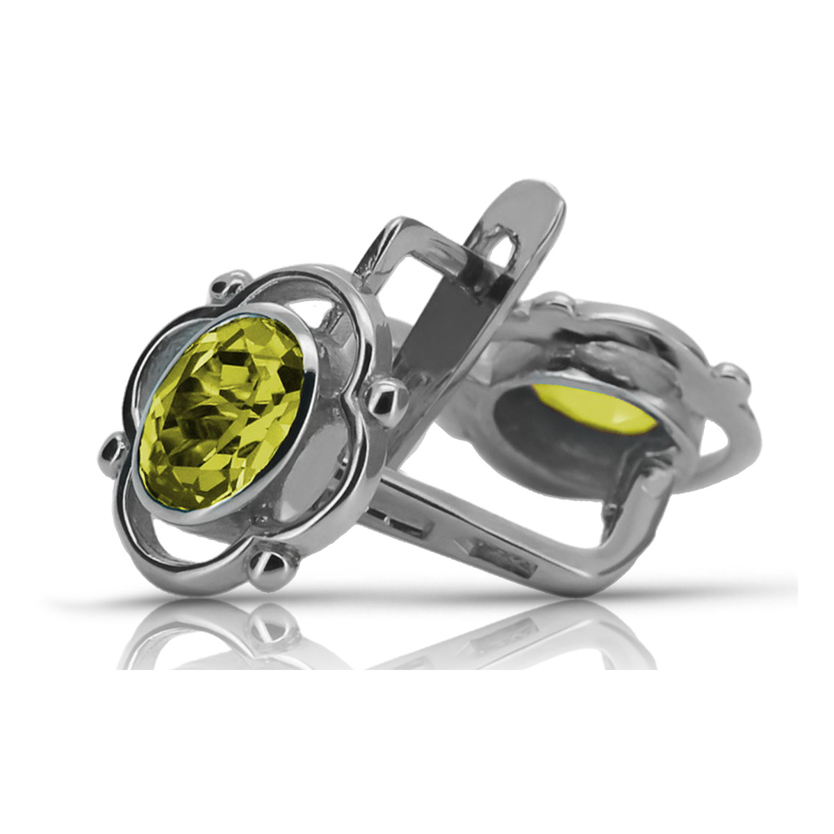 Pendientes de Plata 925 Vintage con Peridoto Amarillo vec033s