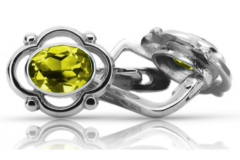 Pendientes de Plata 925 Vintage con Peridoto Amarillo vec033s