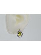 Pendientes de Plata 925 Vintage con Peridoto Amarillo vec033s