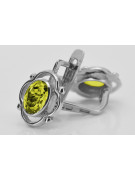 Boucles d'oreilles en argent sterling 925, Péridot jaune vintage vec033s