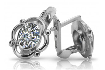Pendientes de Circón en Plata de Ley 925 Vintage Vec033s Ruso Soviético vec033s