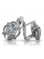 925 Sterling Silber Ohrringe mit Zirkonia - Russisch Sowjetisch. vec033s