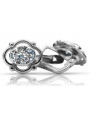 925 Sterling Silber Ohrringe mit Zirkonia - Russisch Sowjetisch. vec033s