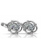 925 Sterling Silber Ohrringe mit Zirkonia - Russisch Sowjetisch. vec033s