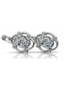 925 Sterling Silber Ohrringe mit Zirkonia - Russisch Sowjetisch. vec033s