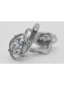 925 Sterling Silber Ohrringe mit Zirkonia - Russisch Sowjetisch. vec033s