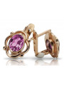 Sterling Silver Rose Gold Plated Amethyst Earrings vec033rp