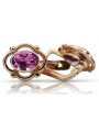 Sterling Silver Rose Gold Plated Amethyst Earrings vec033rp