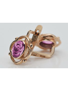 Sterling Silver Rose Gold Plated Amethyst Earrings vec033rp