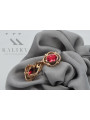 Sterling Silver Rose Gold Plated Ruby Stud Earrings vec033rp