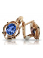 Sterling silver rose gold plated, Sapphire Vintage Earrings vec033rp