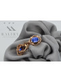 Sterling silver rose gold plated, Sapphire Vintage Earrings vec033rp