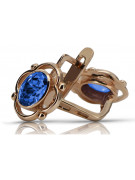 Sterling silver rose gold plated, Sapphire Vintage Earrings vec033rp