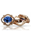 Sterling silver rose gold plated, Sapphire Vintage Earrings vec033rp