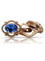 Sterling silver rose gold plated, Sapphire Vintage Earrings vec033rp