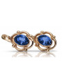 Sterling silver rose gold plated, Sapphire Vintage Earrings vec033rp