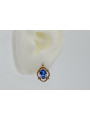 Sterling silver rose gold plated, Sapphire Vintage Earrings vec033rp