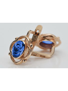 Sterling silver rose gold plated, Sapphire Vintage Earrings vec033rp