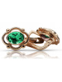 Sterling Silver Rose Gold Plated Emerald Earrings vec033rp