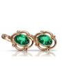 Sterling Silver Rose Gold Plated Emerald Earrings vec033rp