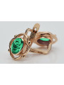 Sterling Silver Rose Gold Plated Emerald Earrings vec033rp