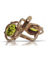 Sterling Silver Rose Gold Plated Peridot Earrings vec033rp