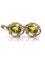 Pendientes de plata vintage con chapado en oro rosa y peridoto amarillo vec033rp