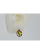 Pendientes de plata vintage con chapado en oro rosa y peridoto amarillo vec033rp